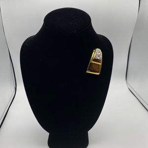 Vintage Givenchy bijoux , Art‎ Deco style 18k gold plated ,crystal 1980